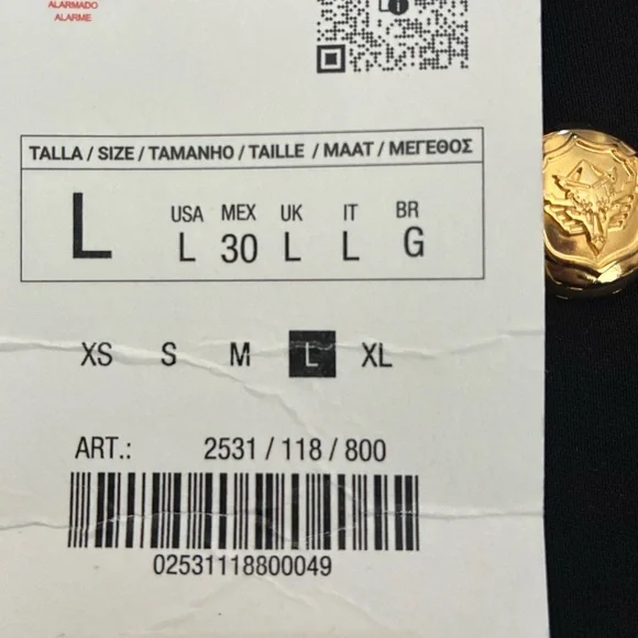 NWT. Zara ZW Collection Black Cropped Jacket. Size L. - Picture 6 of 9